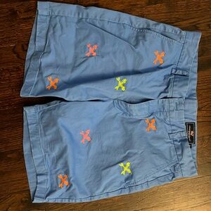 Vineyard Vines Men's Breaker Shorts sz 34 Embroidered Neon Skeleton Fish Bones